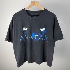 Vintage Y2K Avatar Movie Promo Faded T Shirt 2009 CROPPED Size Large 22.5 X 24